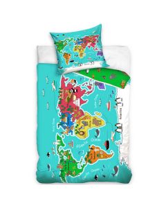 Världskarta sängkläder